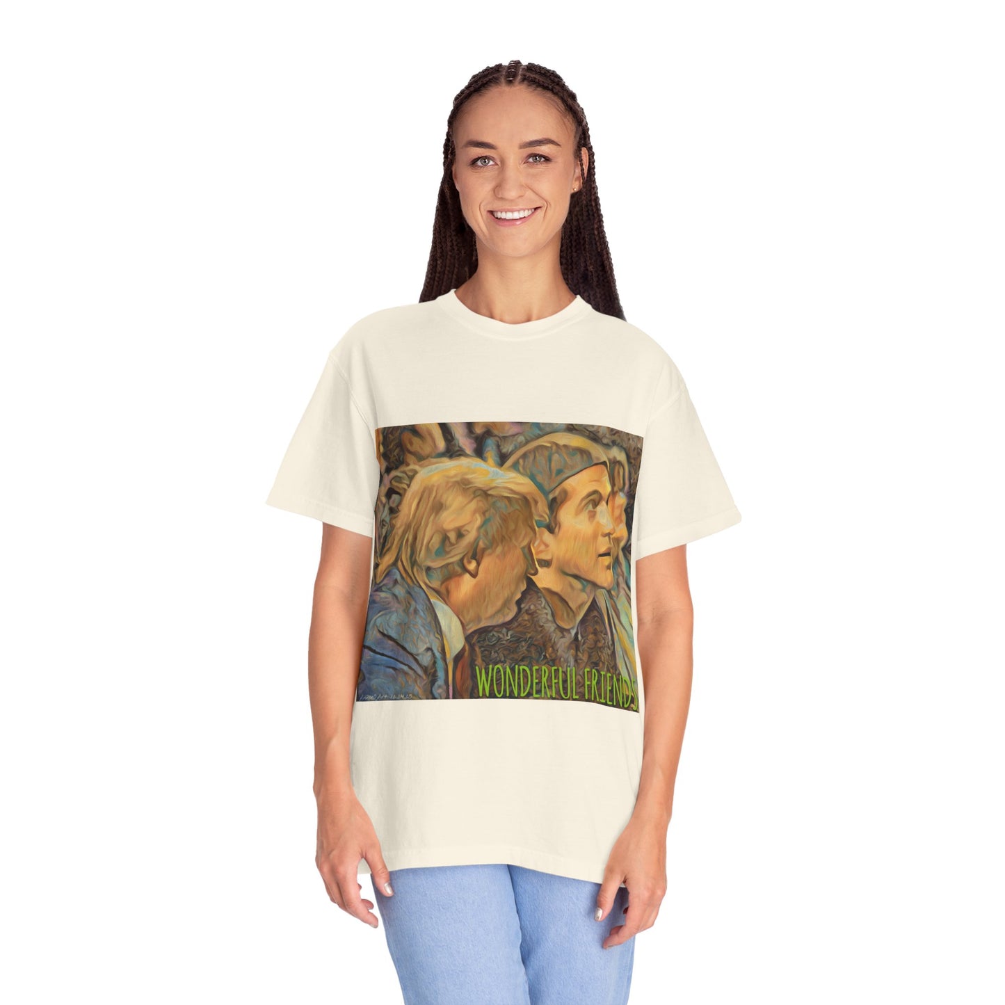 Vintage JFK, Jr & DJT Art T-Shirt – “Wonderful Friends” Graphic Tee