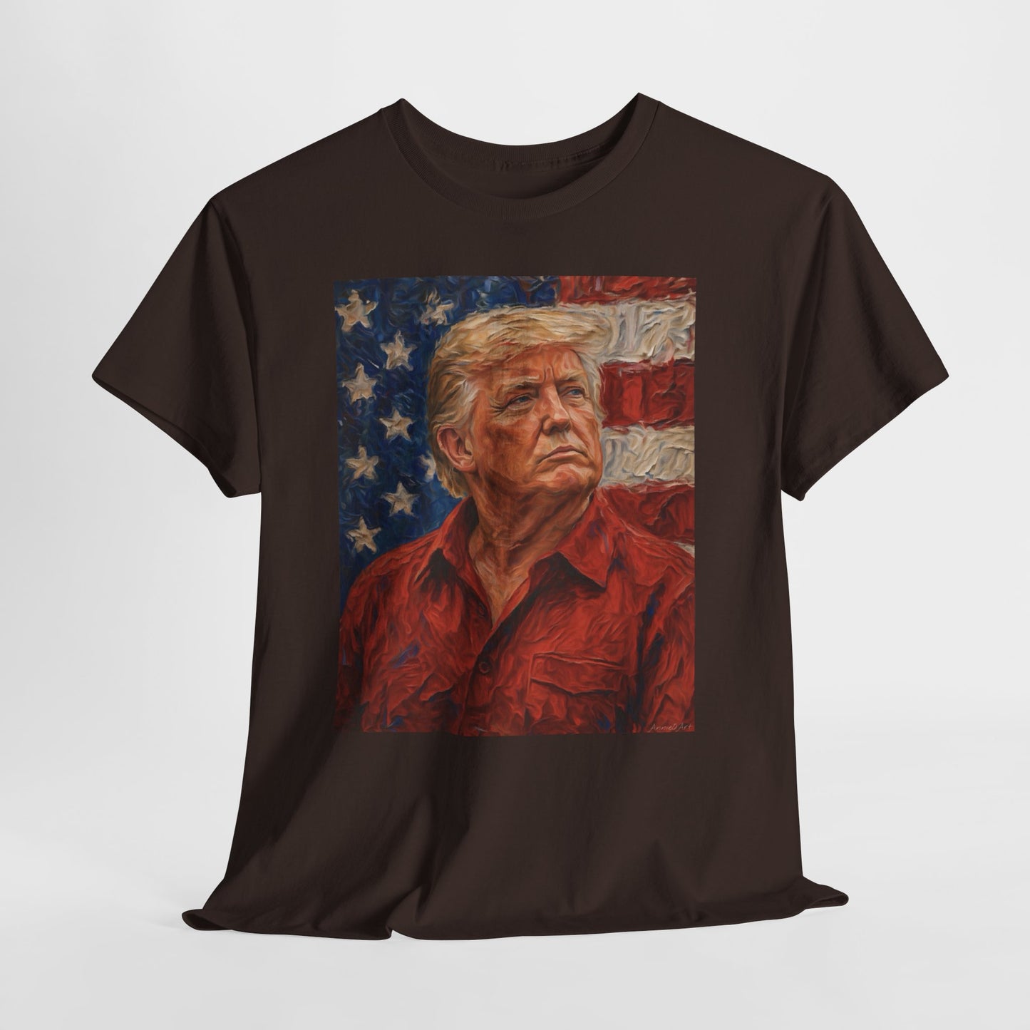 Trump Patriotic Portrait Tee — American Flag Portrait Graphic T-Shirt