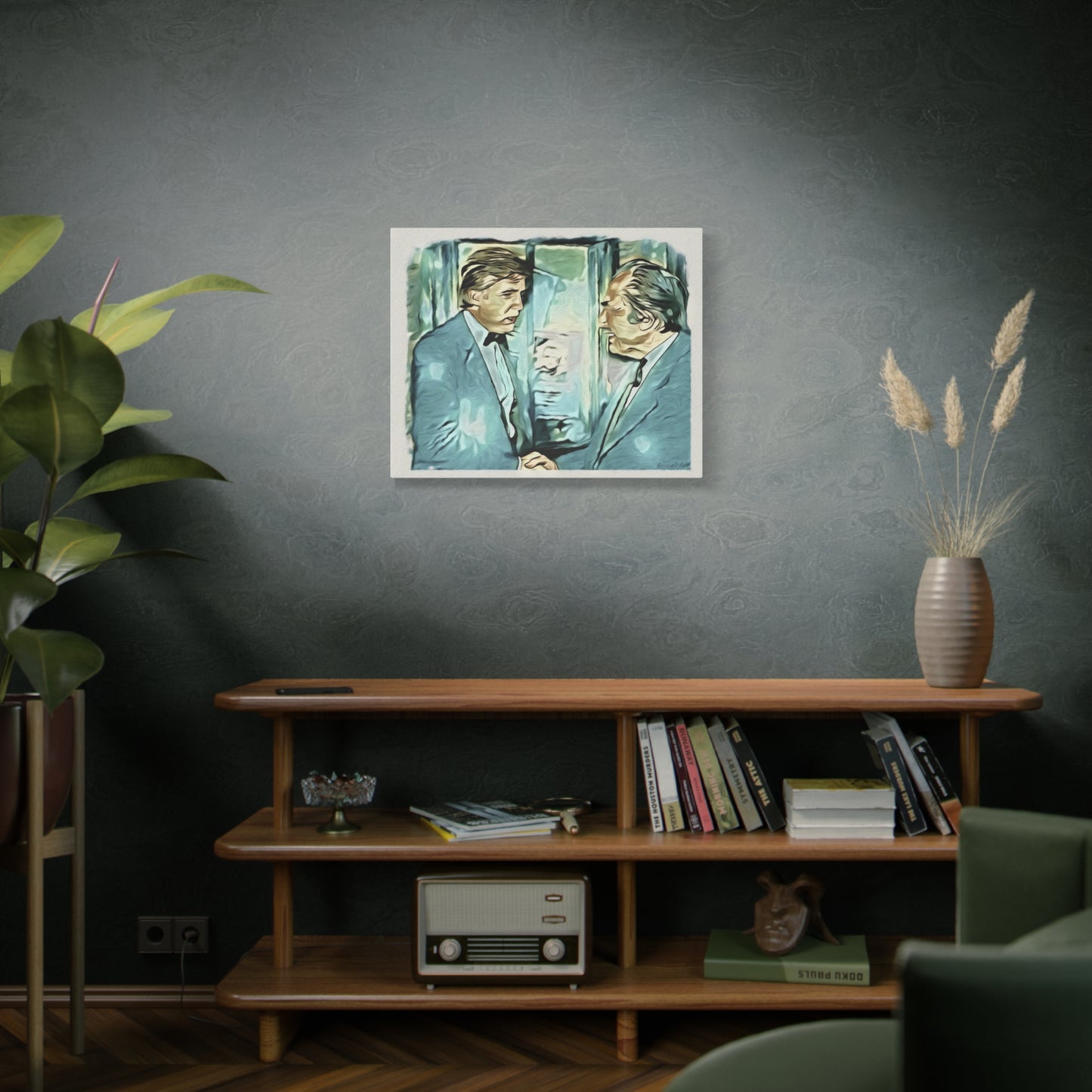 Vintage Trump & his Dad Portrait Canvas Print