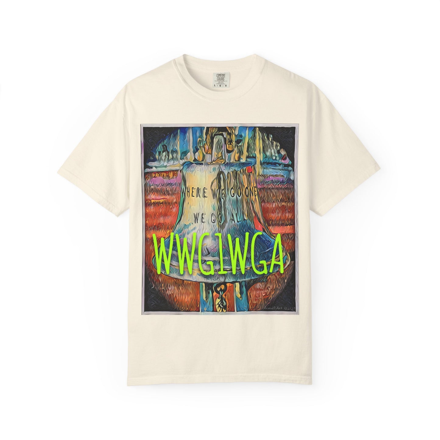 T-Shirt — 'WWG1WGA' Graphic Tee with Bold Neon Slogan