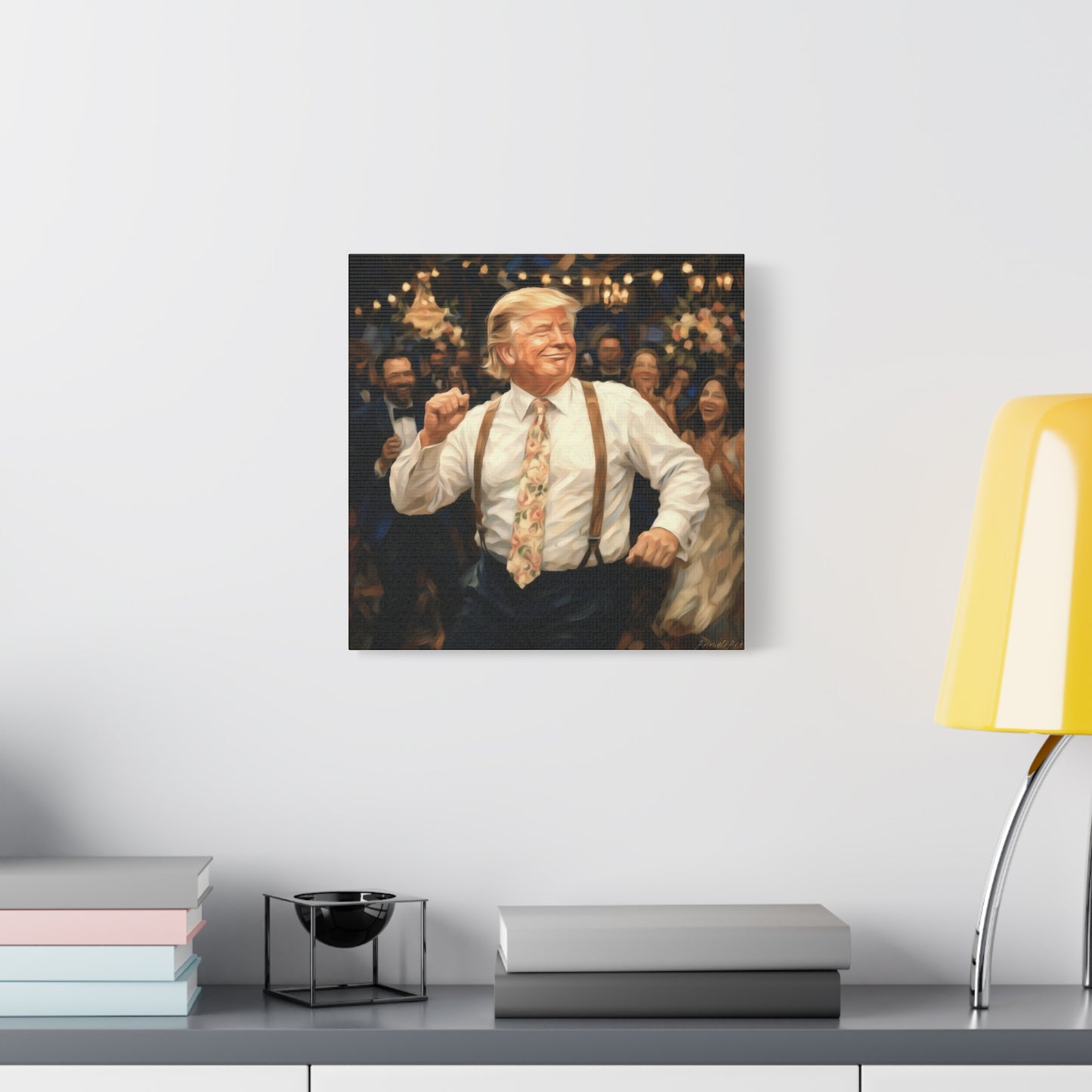 Vintage Festive Trump Dancing Canvas Wall Art