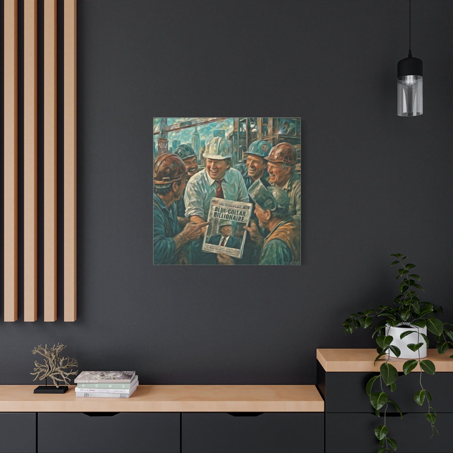Trump Blue-Collar Billionaire Canvas Print — Vintage Labor Wall Art
