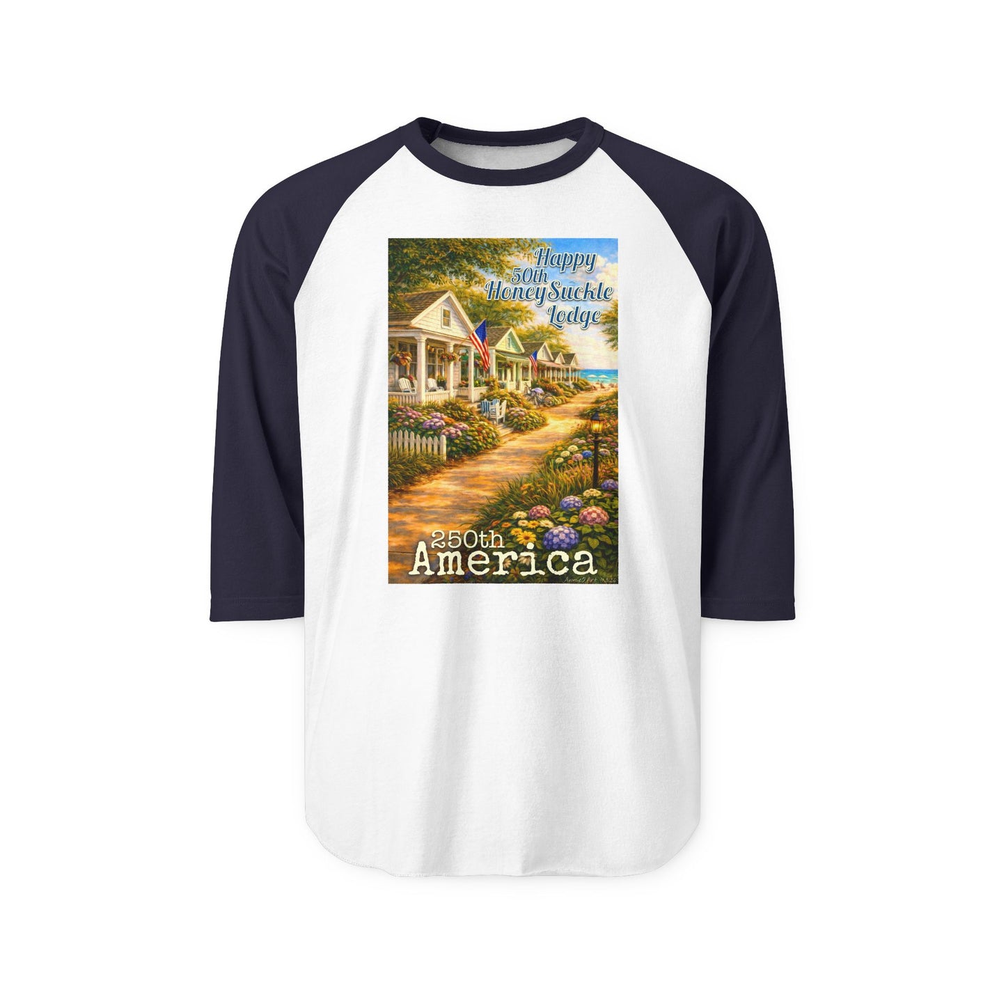 Raglan Shirt – 'Happy 50th HSL’ Vintage Porch Scenic Baseball Tee