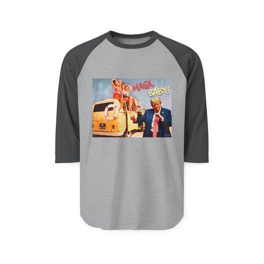 Raglan Shirt — 'MAGA Baby' Vintage Political Graphic Tee