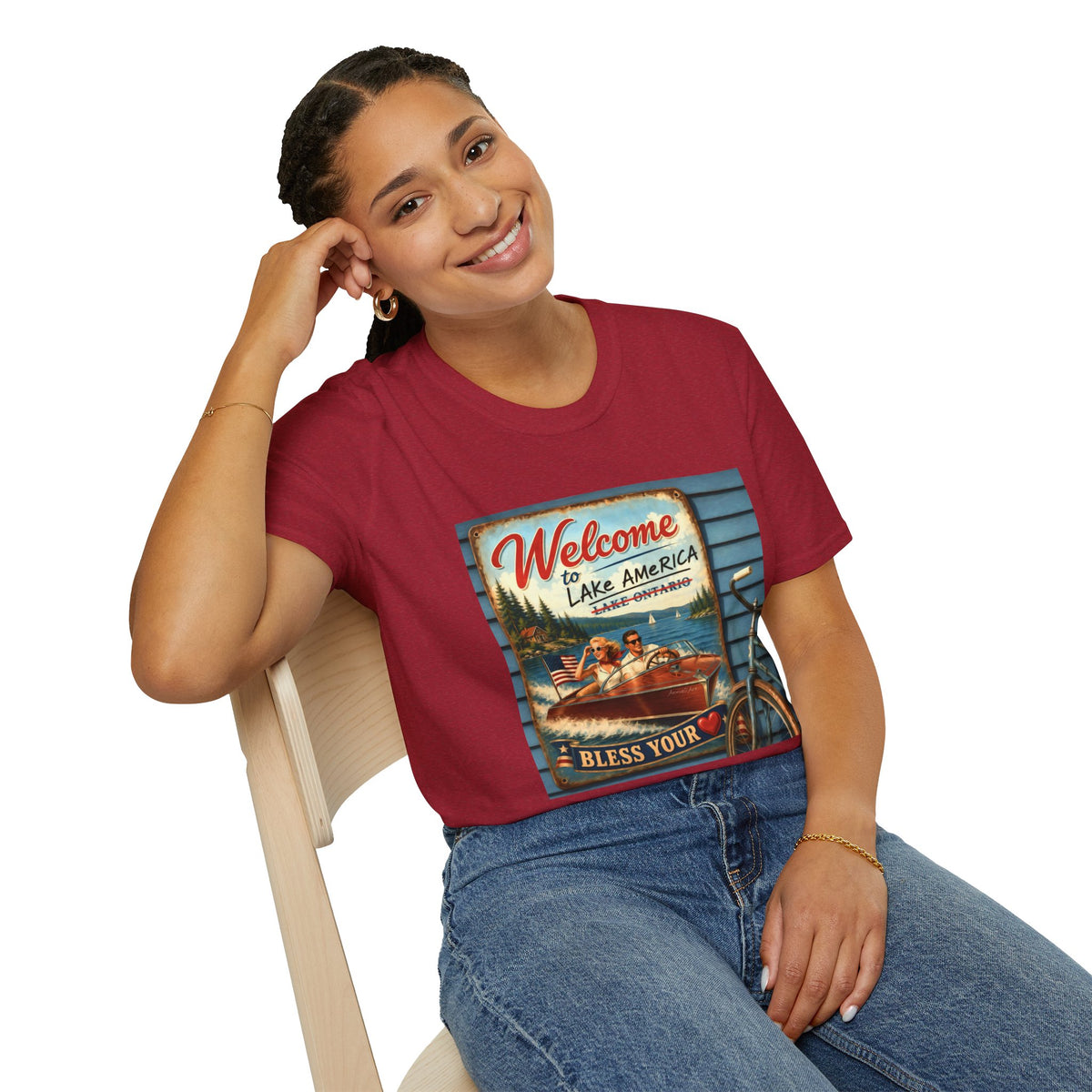 Lake America Welcome T-Shirt — Vintage Lake America Boating Vacation Tee