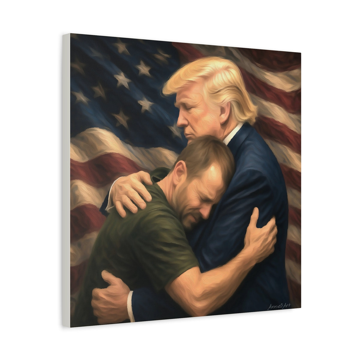 Trump Hug ‘THE LOVE GOES BOTH WAYS’ Canvas Print — Wall Art