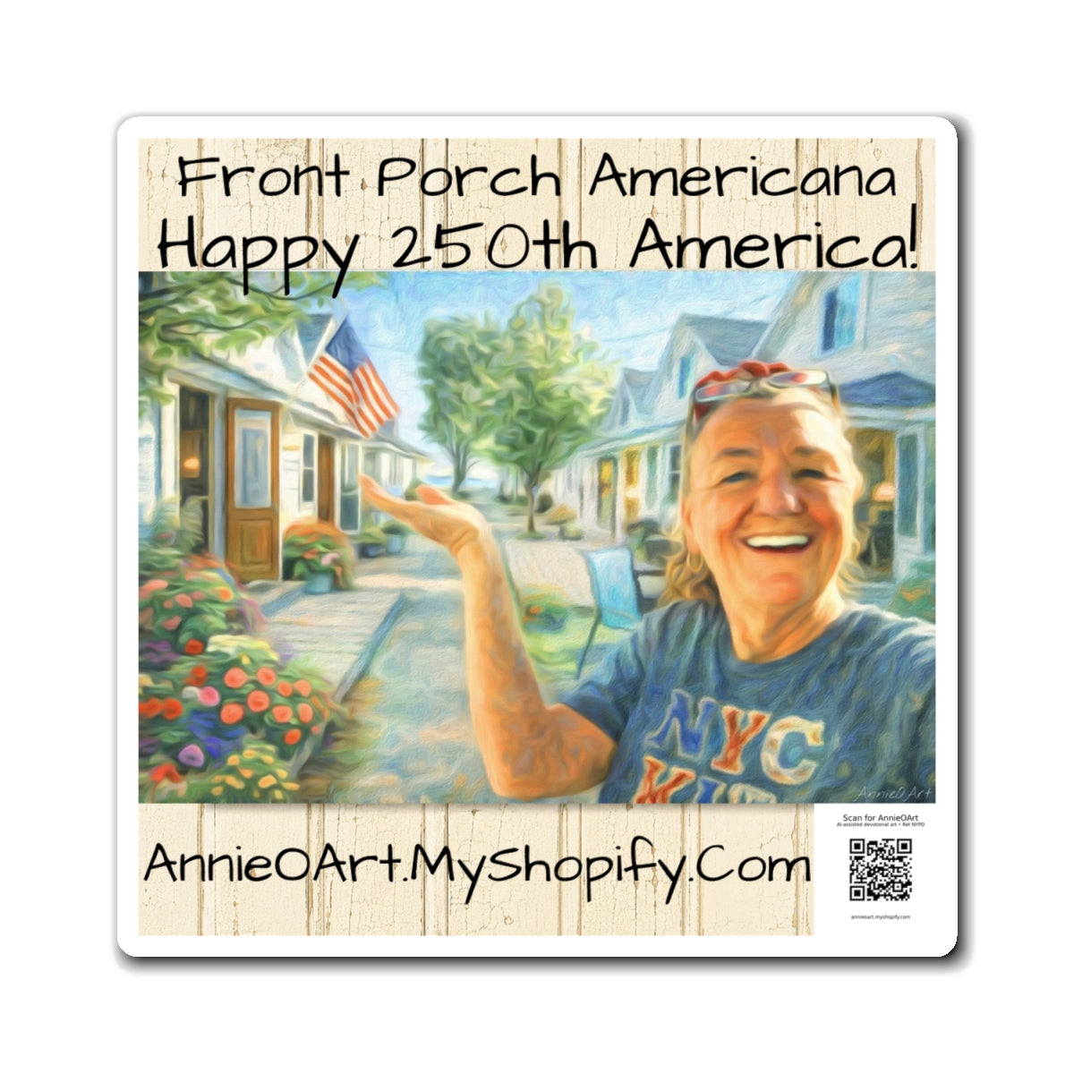 Front Porch Americana Magnet—‘Happy 250th America!’