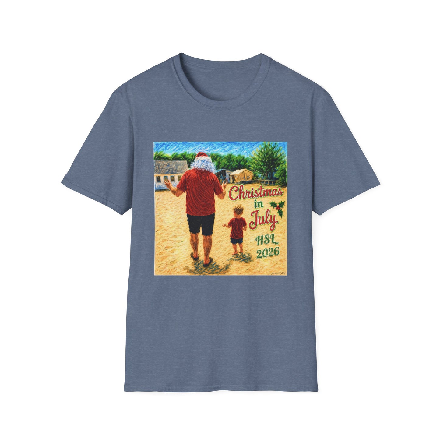 T-Shirt — Christmas in July Santa Beach Graphic Tee