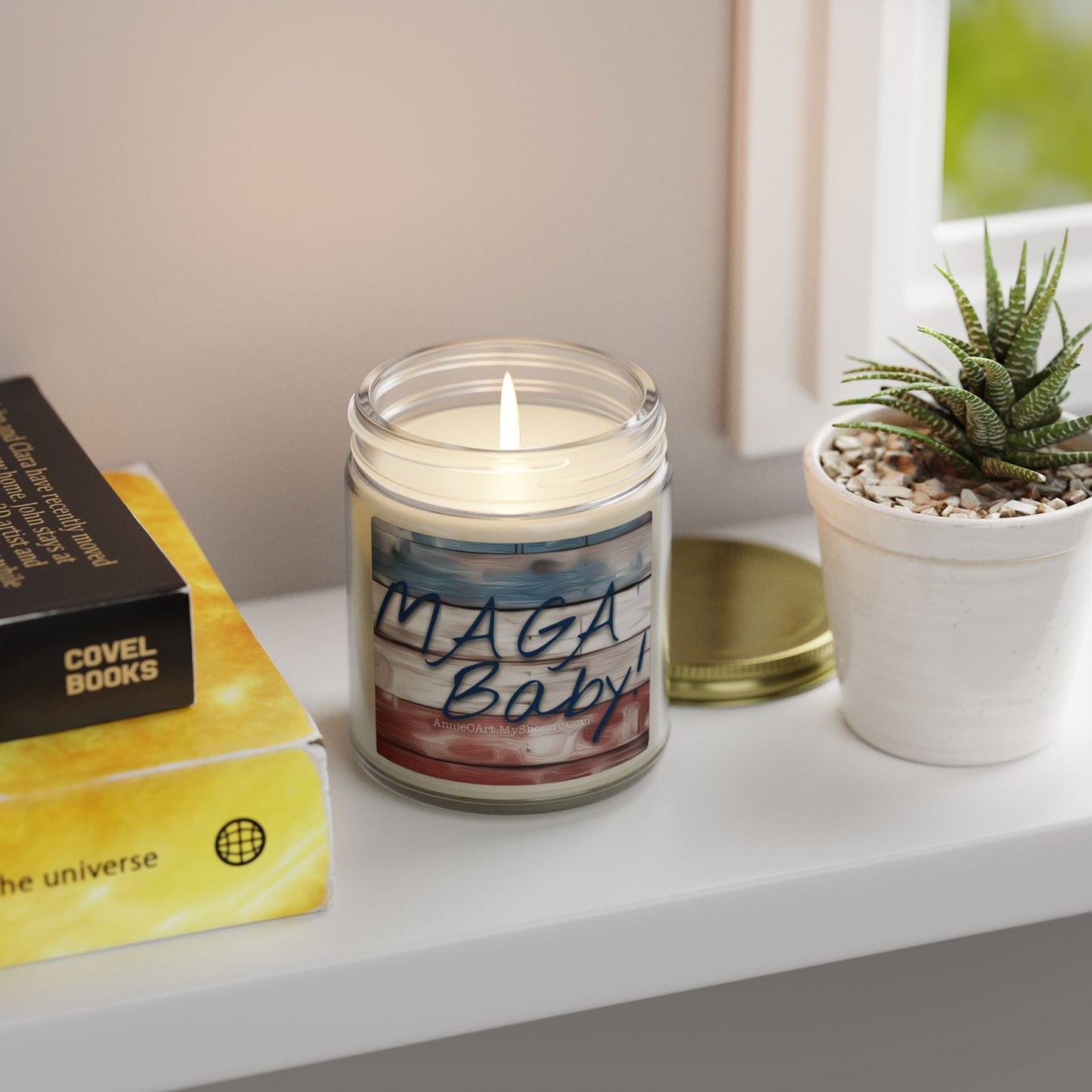 “MAGA, Baby!” Candle — Coconut Apricot Wax, scented (4oz, 9oz)