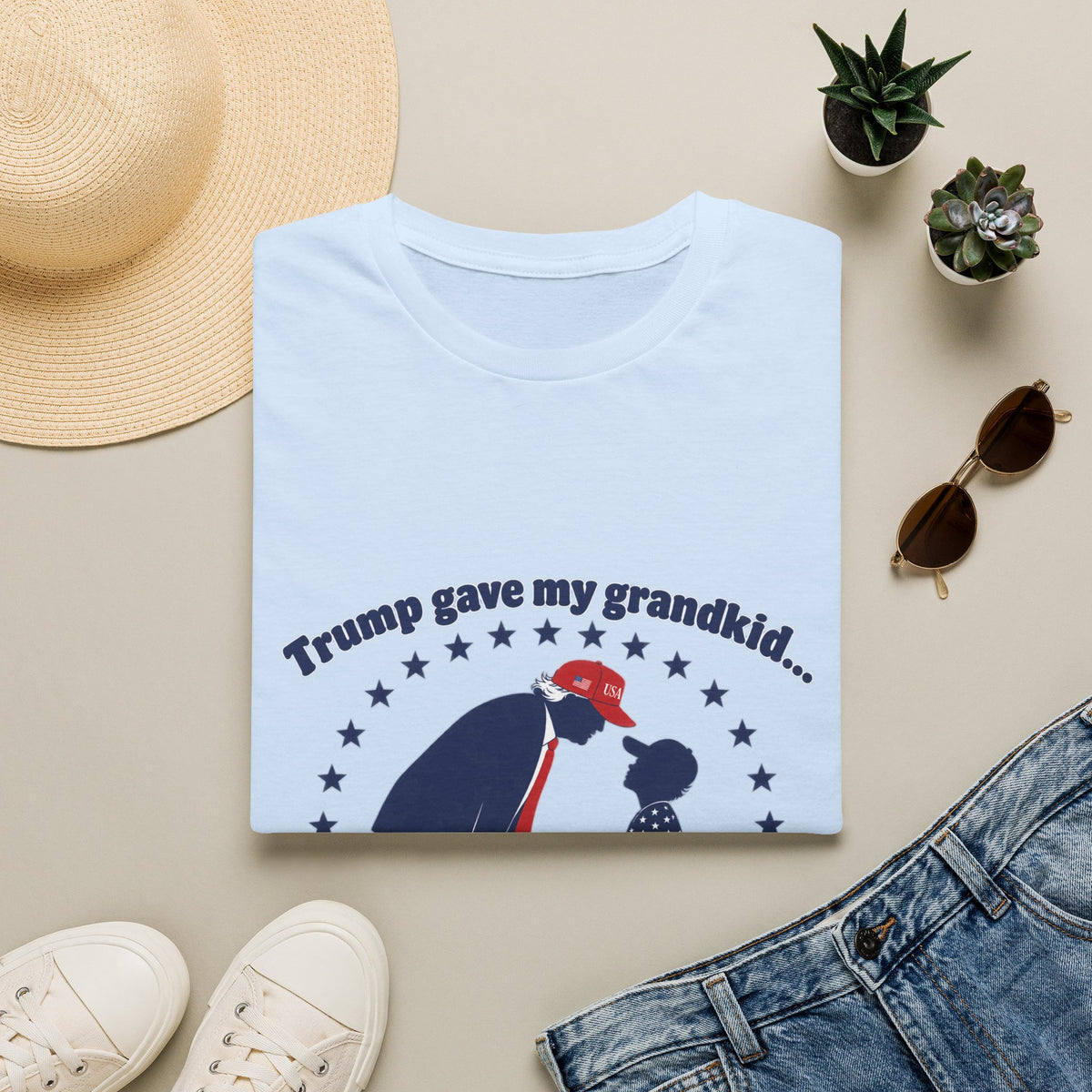 Trump Gave My Grandkid A THOUSAND Bucks! T-Shirt — Patriotic Grandpa/Grandma Tee