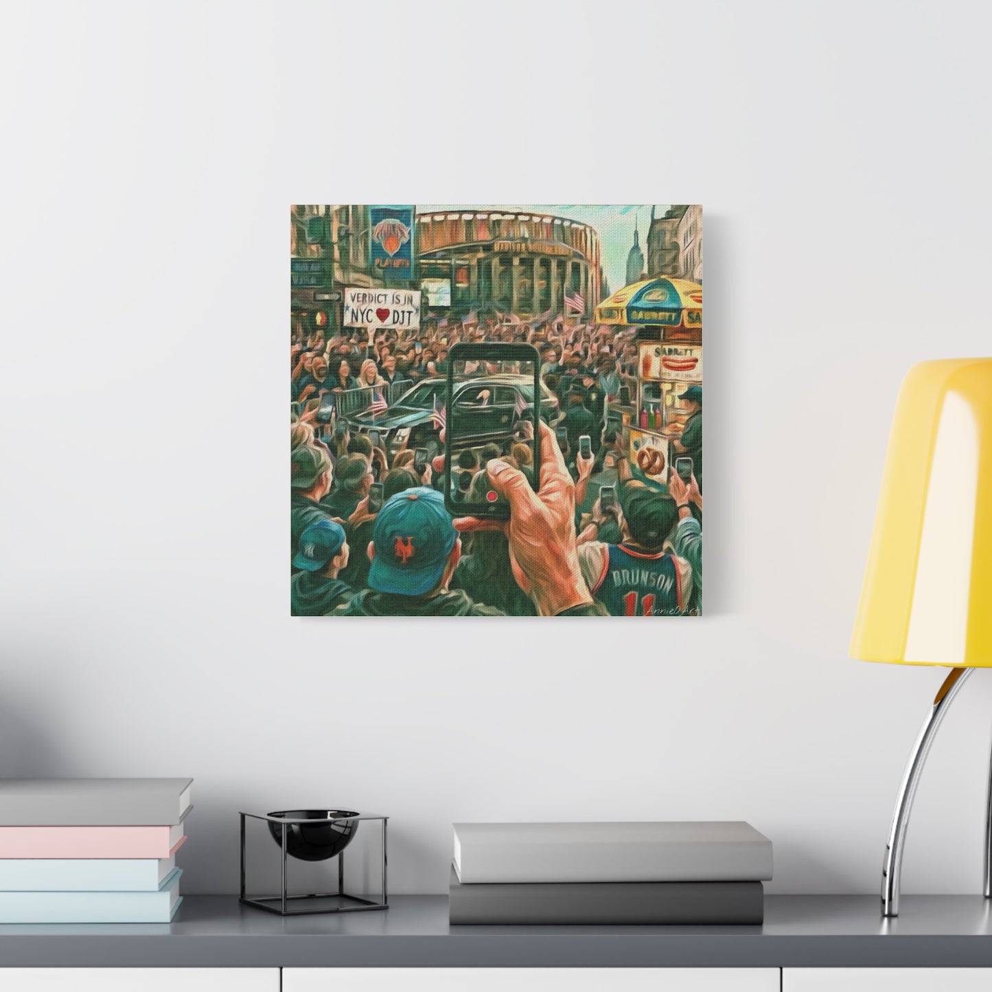 Trump Cheered At The Garden— Canvas Art - NYC Crowd Cheering with Phone Recording (Stretched 1.25")