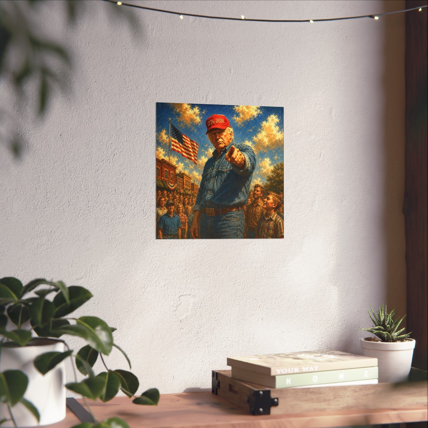 Trump Fine Art Poster — Patriotic '1776-2026' Uncle Sam Style Print