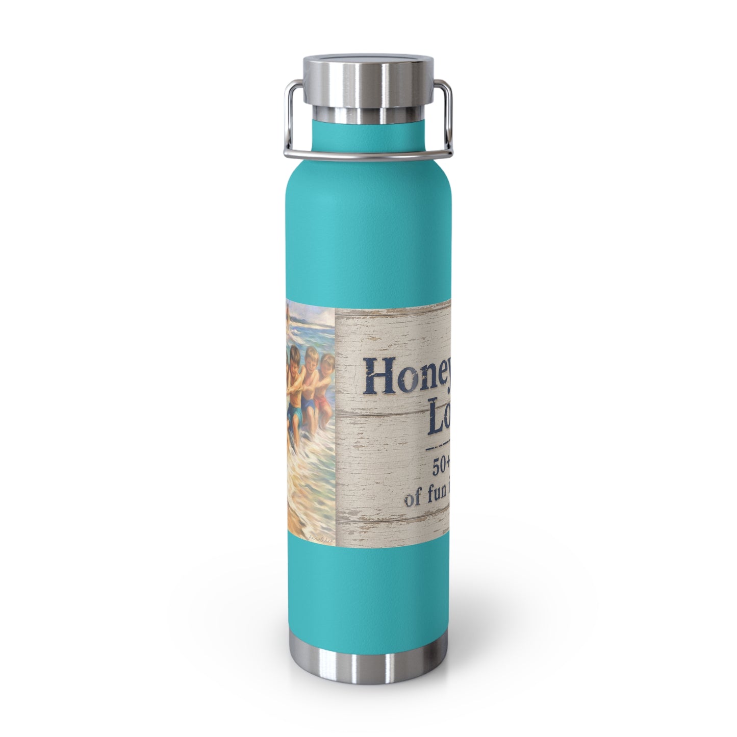 ‘HSL—50+ years of fun in the sun—22oz Insulated Water Bottle - Vintage Beach Design