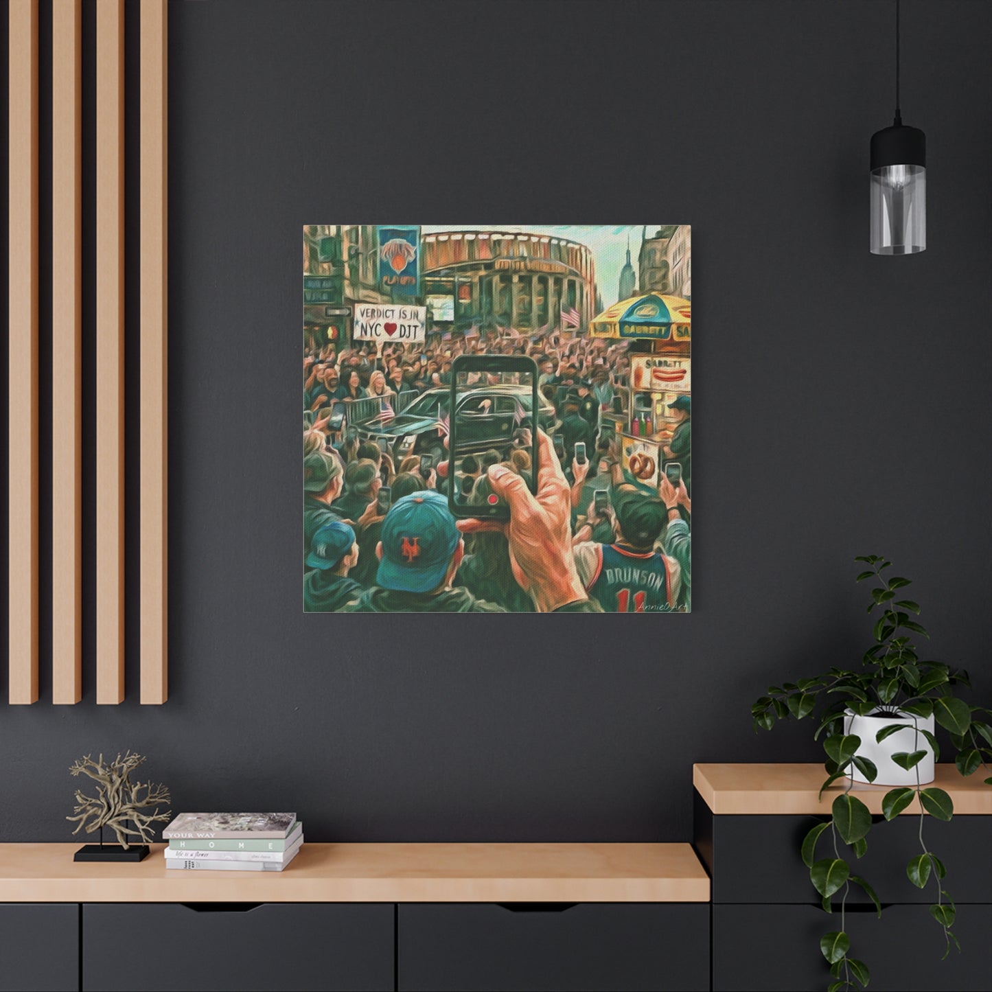 Trump Cheered At The Garden— Canvas Art - NYC Crowd Cheering with Phone Recording (Stretched 1.25")