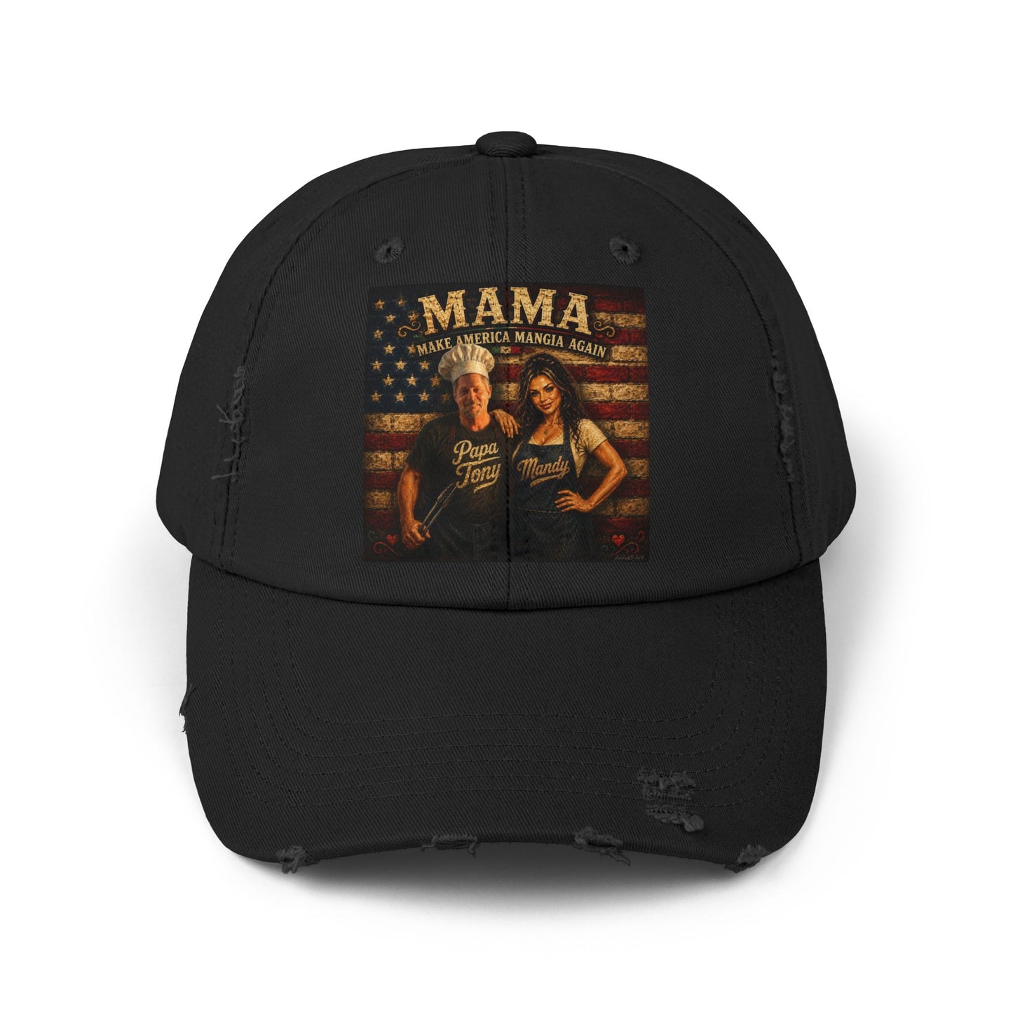 CUSTOM HAT for MANDY—Mama Vintage American Flag Distressed Cap — Proud Mom Hat