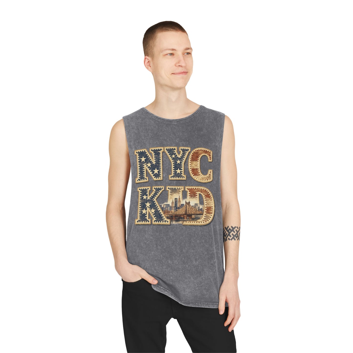 NYC Kid Stonewash Tank Top — Vintage New York City Graphic
