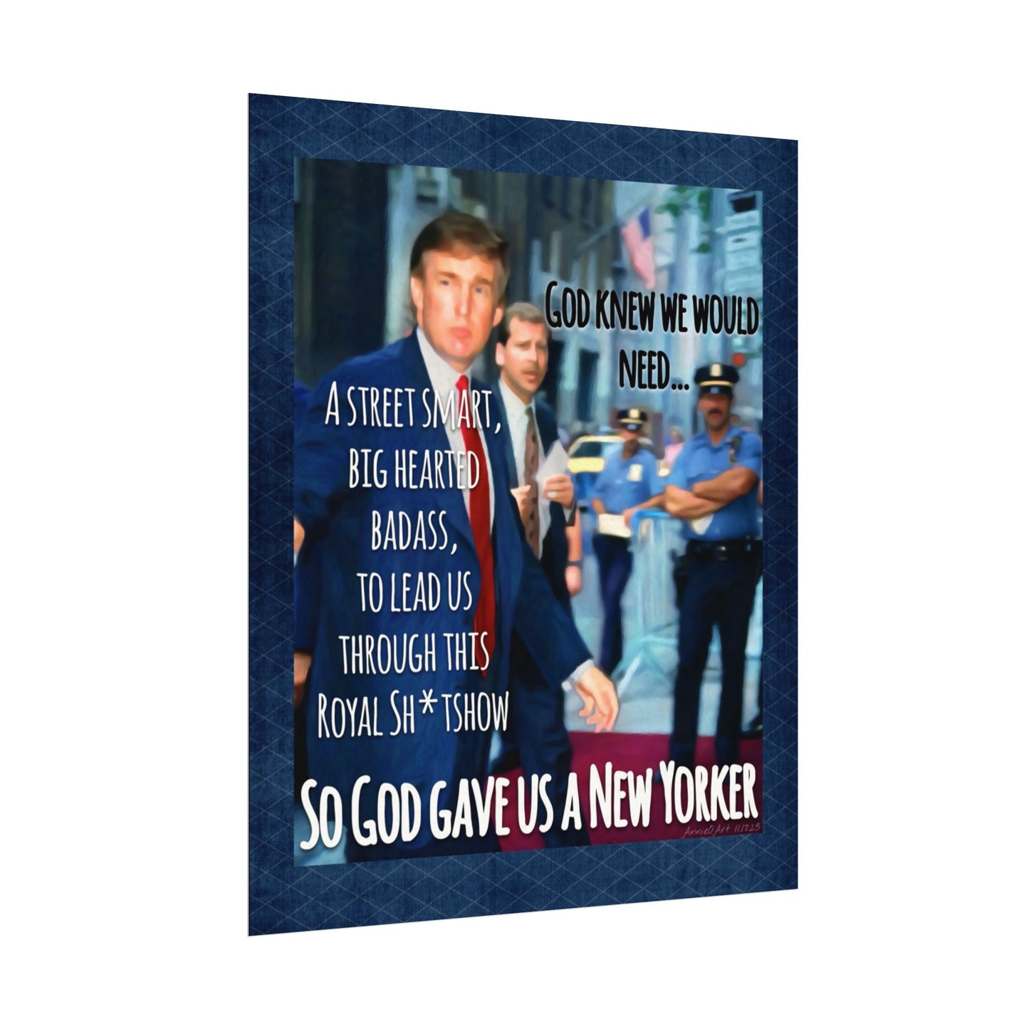 Poster—Matte  — "So God Gave Us a New Yorker" Texted Watercolor Wall Art