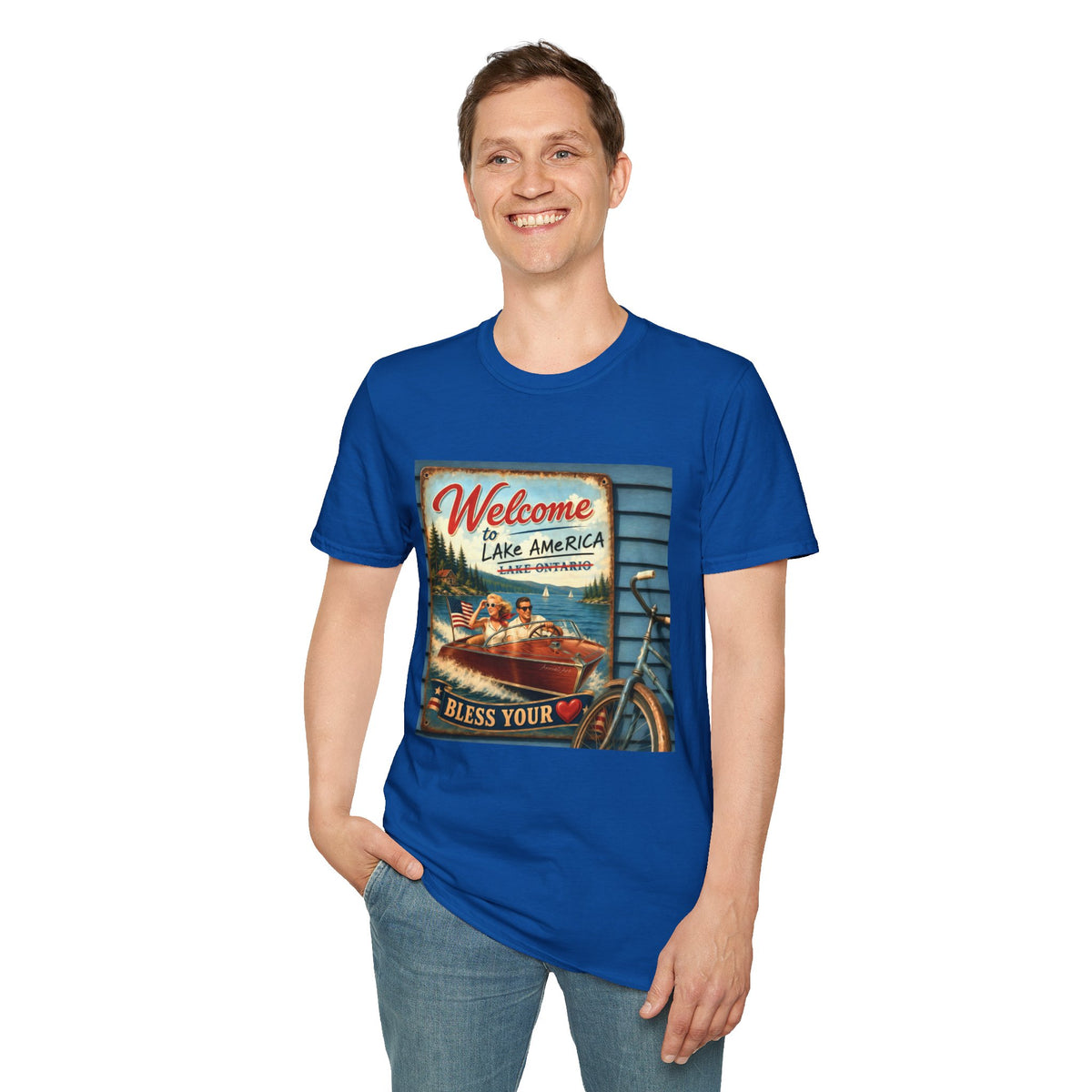 Lake America Welcome T-Shirt — Vintage Lake America Boating Vacation Tee