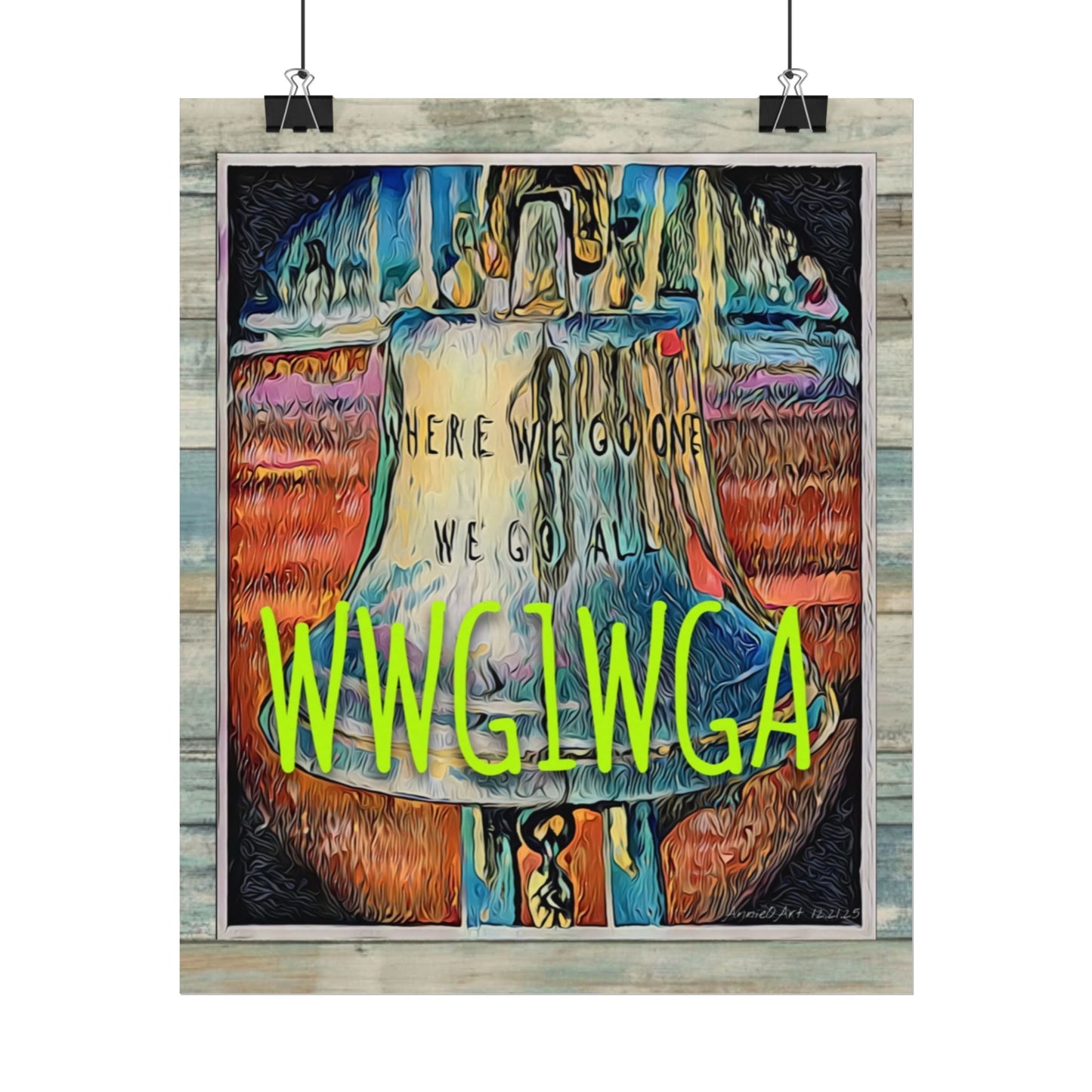 WWG1WGA Matte Poster — Textured Watercolor Trumplican MAGA Art