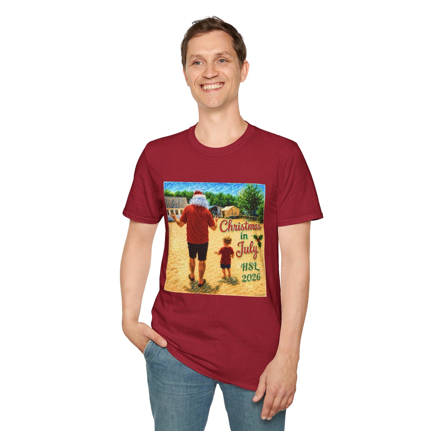 T-Shirt — Christmas in July Santa Beach Graphic Tee