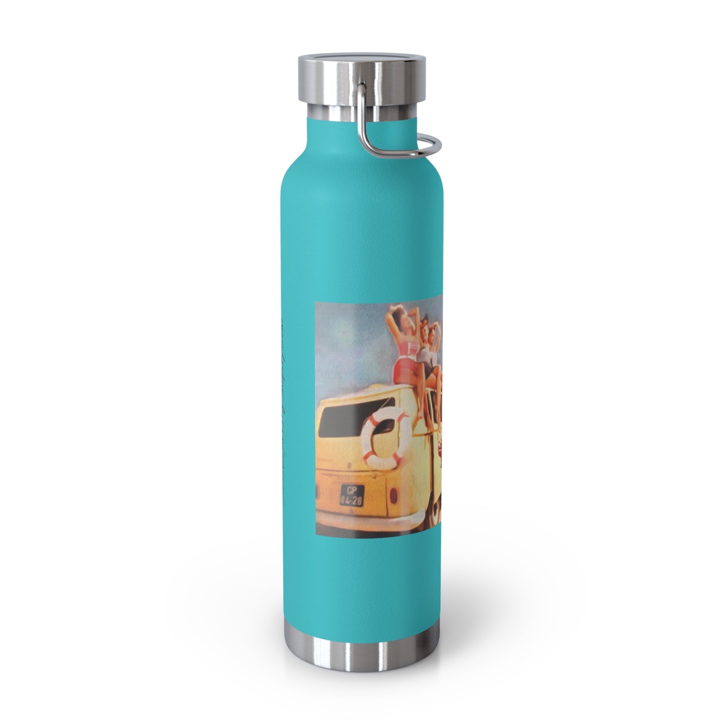 22oz Copper Insulated Bottle - Retro Beach Party Design