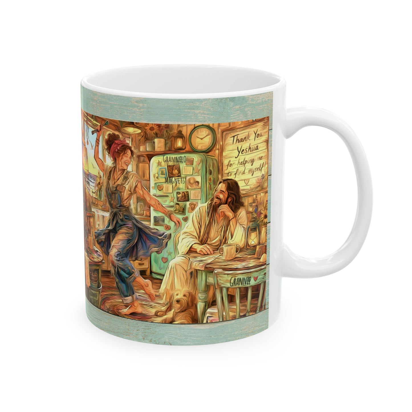 Ceramic Mug — Inspirational Artist Jesus Studio Scene (Thank You Yeshua)
