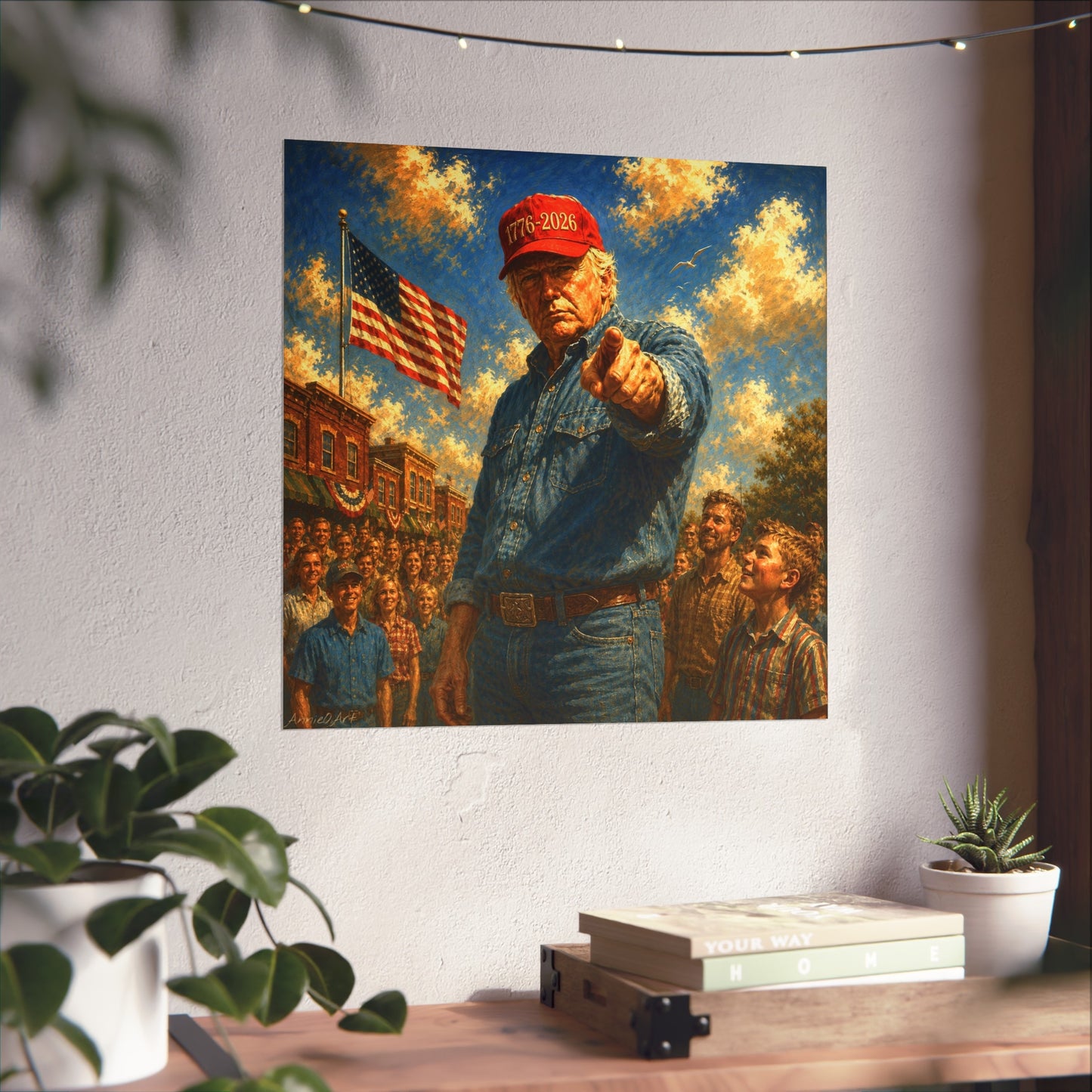 Trump Fine Art Poster — Patriotic '1776-2026' Uncle Sam Style Print