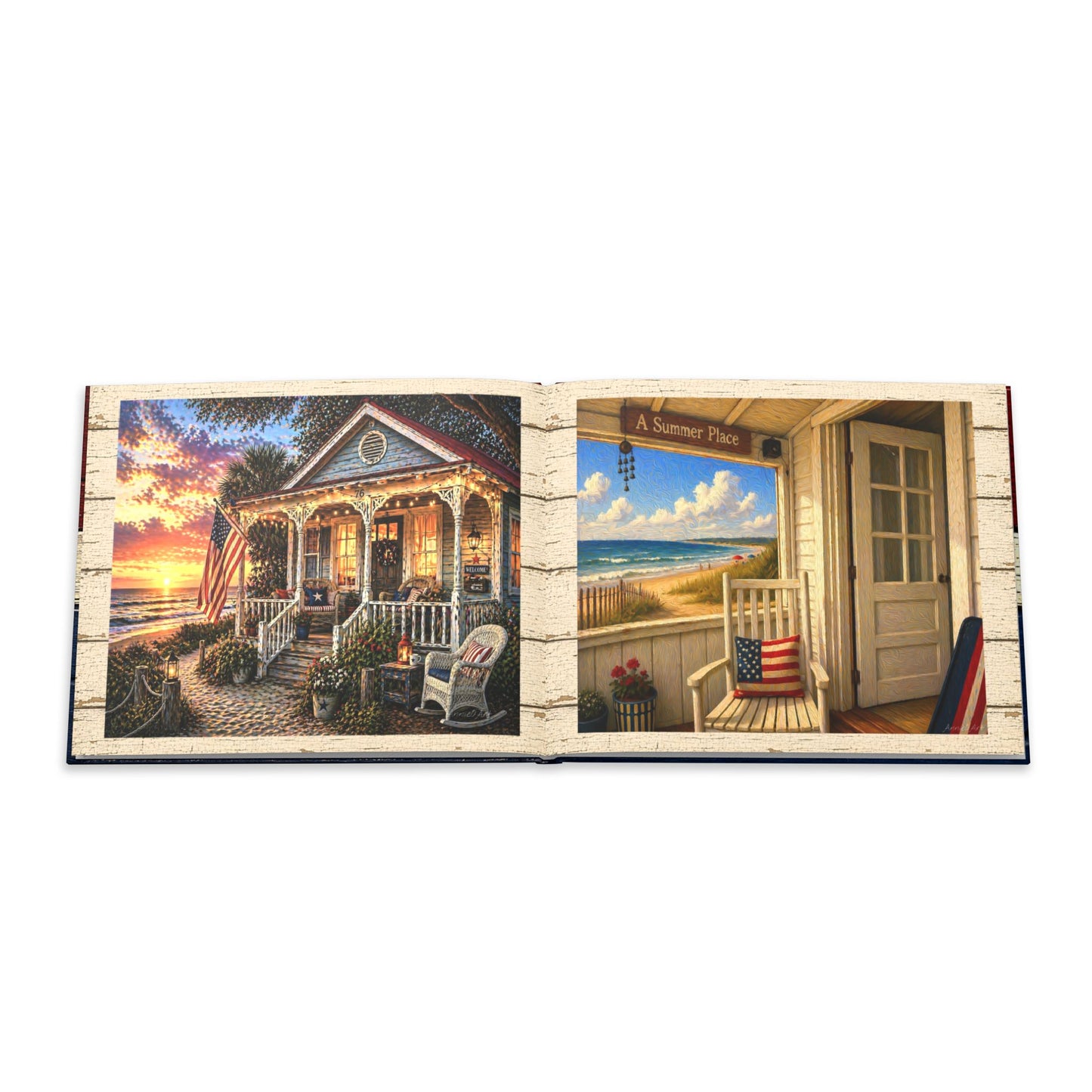 Front Porch America Hardcover Photo Book — Rustic Patriotic Keepsake