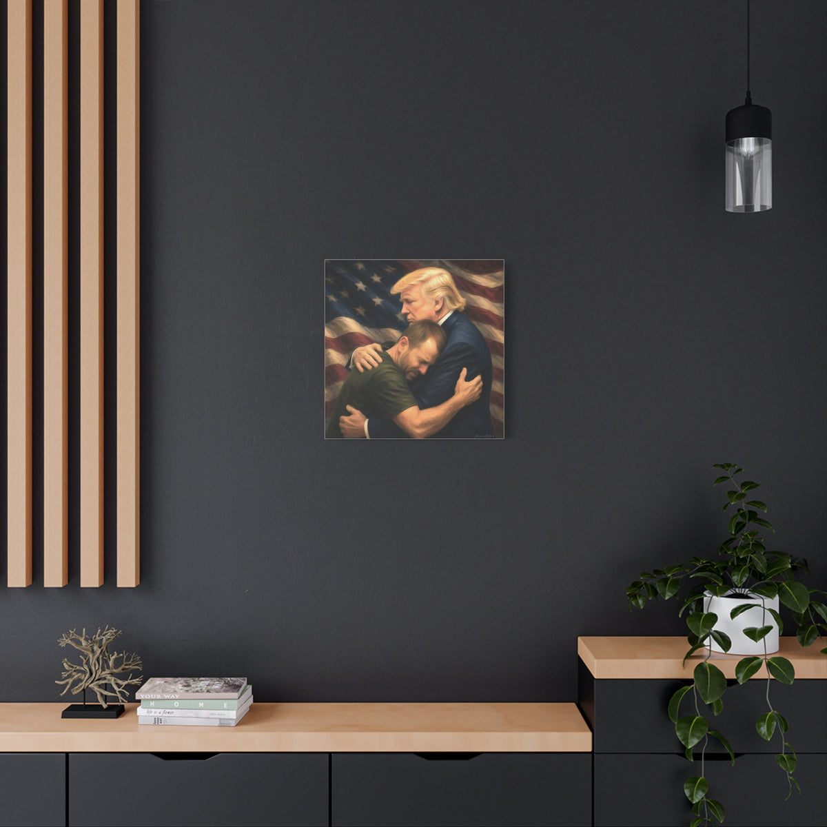 Trump Hug ‘THE LOVE GOES BOTH WAYS’ Canvas Print — Wall Art