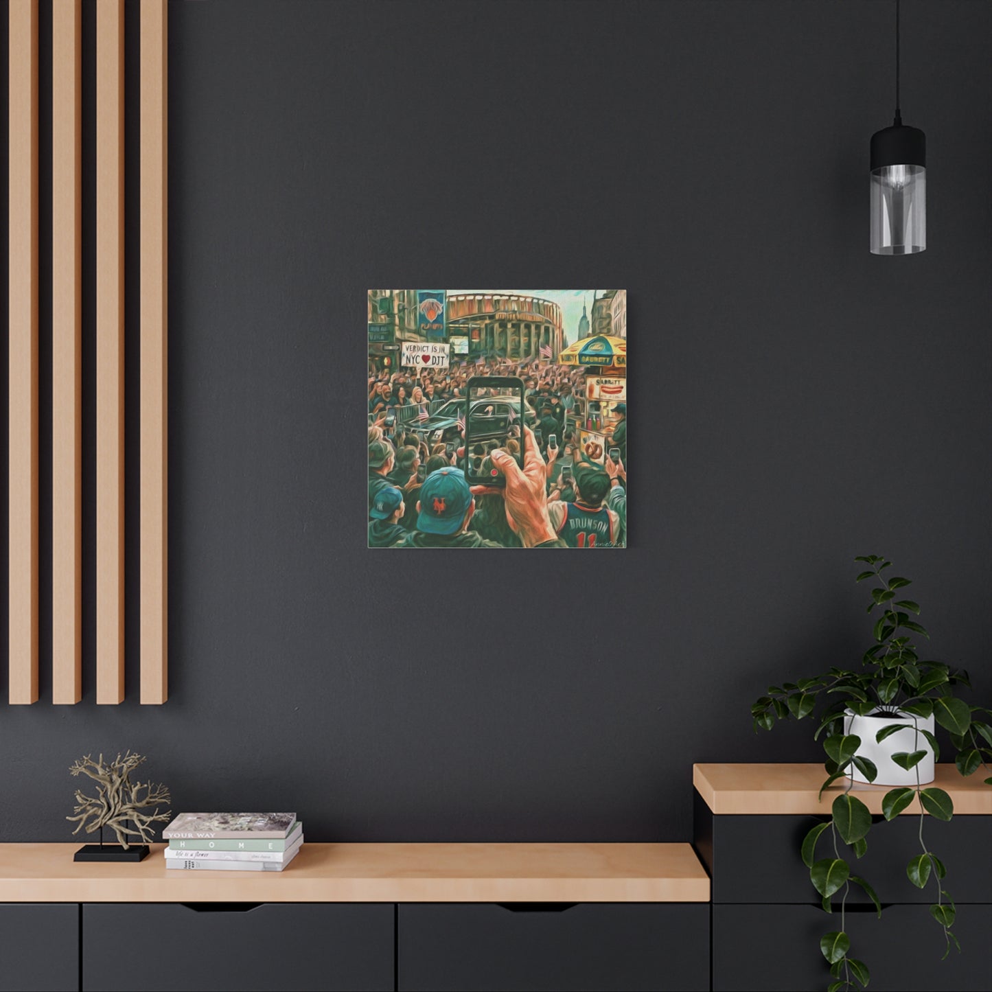 Trump Cheered At The Garden— Canvas Art - NYC Crowd Cheering with Phone Recording (Stretched 1.25")