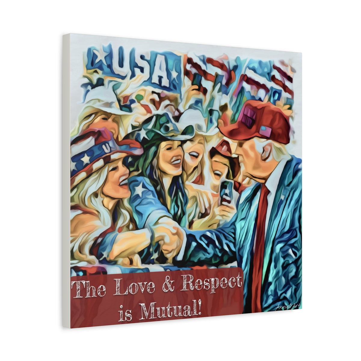 Trump Patriotic Crowd Canvas – "The Love & Respect is Mutual"