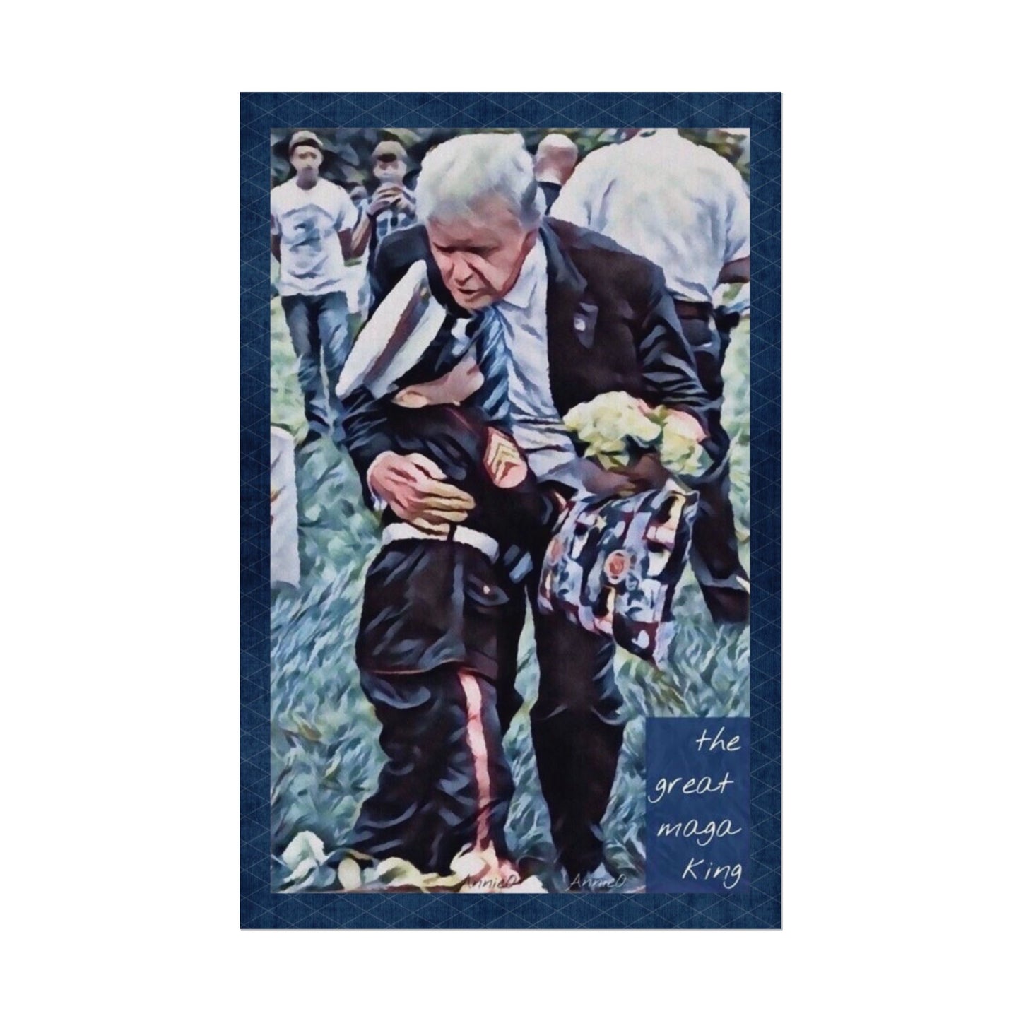 Textured Watercolor Matte Poster — 'The Great Maga King' (Emotive Political Art Print)