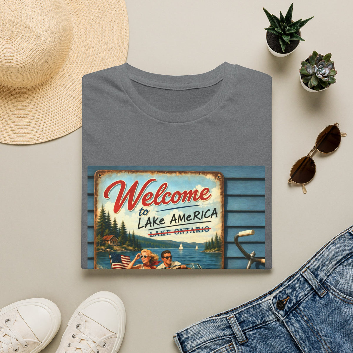 Lake America Welcome T-Shirt — Vintage Lake America Boating Vacation Tee