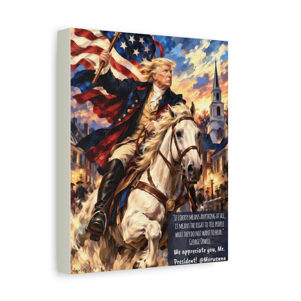 Patriotic Trump Canvas Print — 'We Appreciate You, Mr. President' Matte Stretched Wall Art