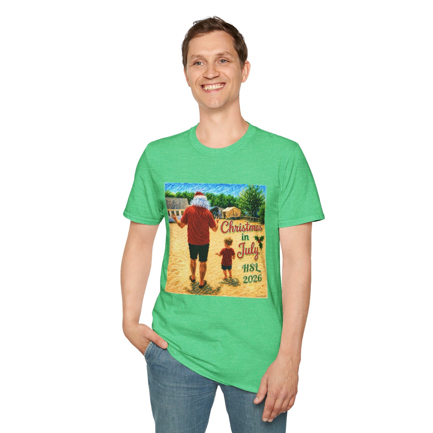 T-Shirt — Christmas in July Santa Beach Graphic Tee