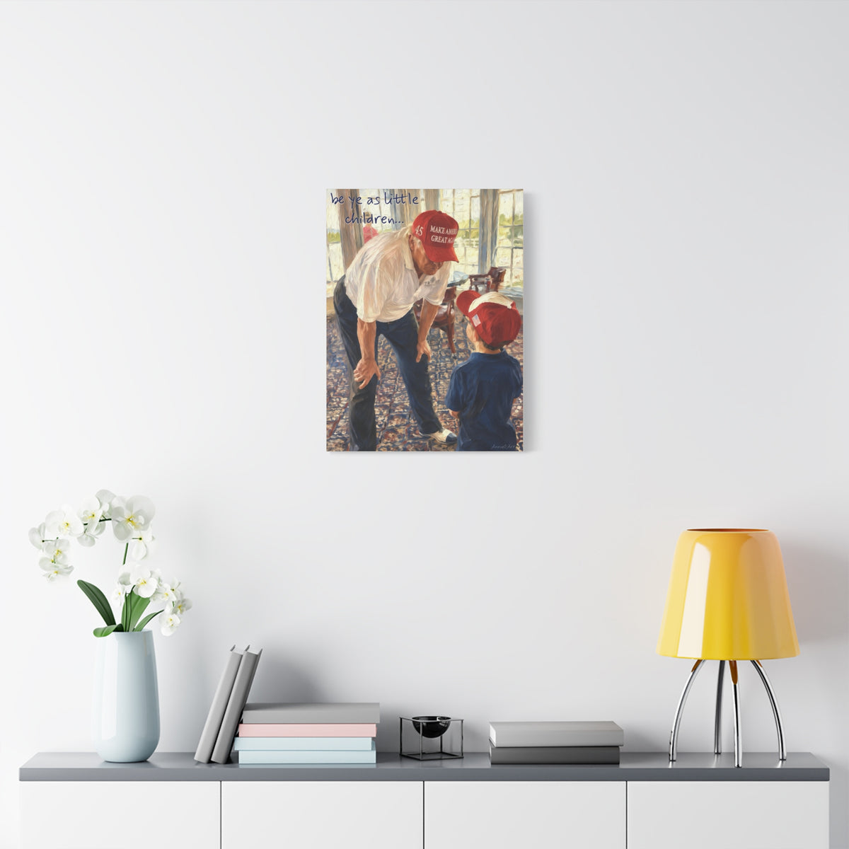 Trump Matte Canvas Wall Art - 'Be Ye as Little Children'
