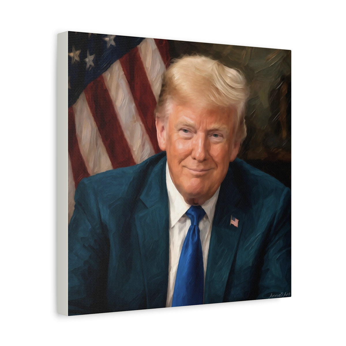 Trump Patriotic Portrait Matte Canvas (Stretched)