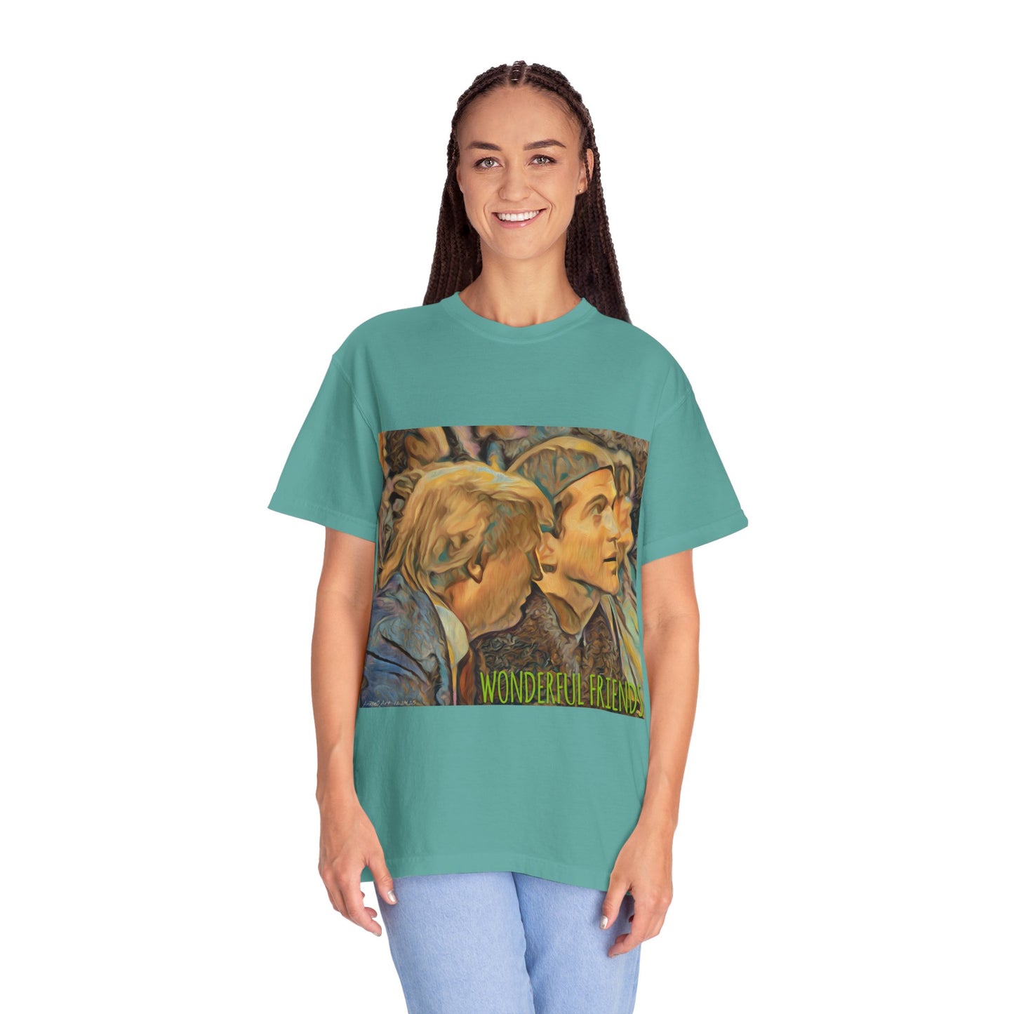 Vintage JFK, Jr & DJT Art T-Shirt – “Wonderful Friends” Graphic Tee