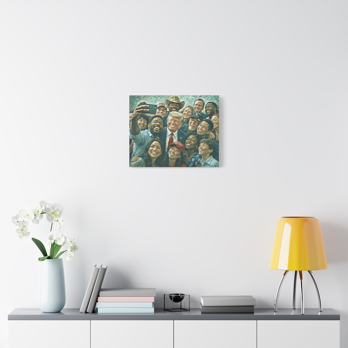 Trump Selfie Matte Canvas Print — Portrait Wall Art