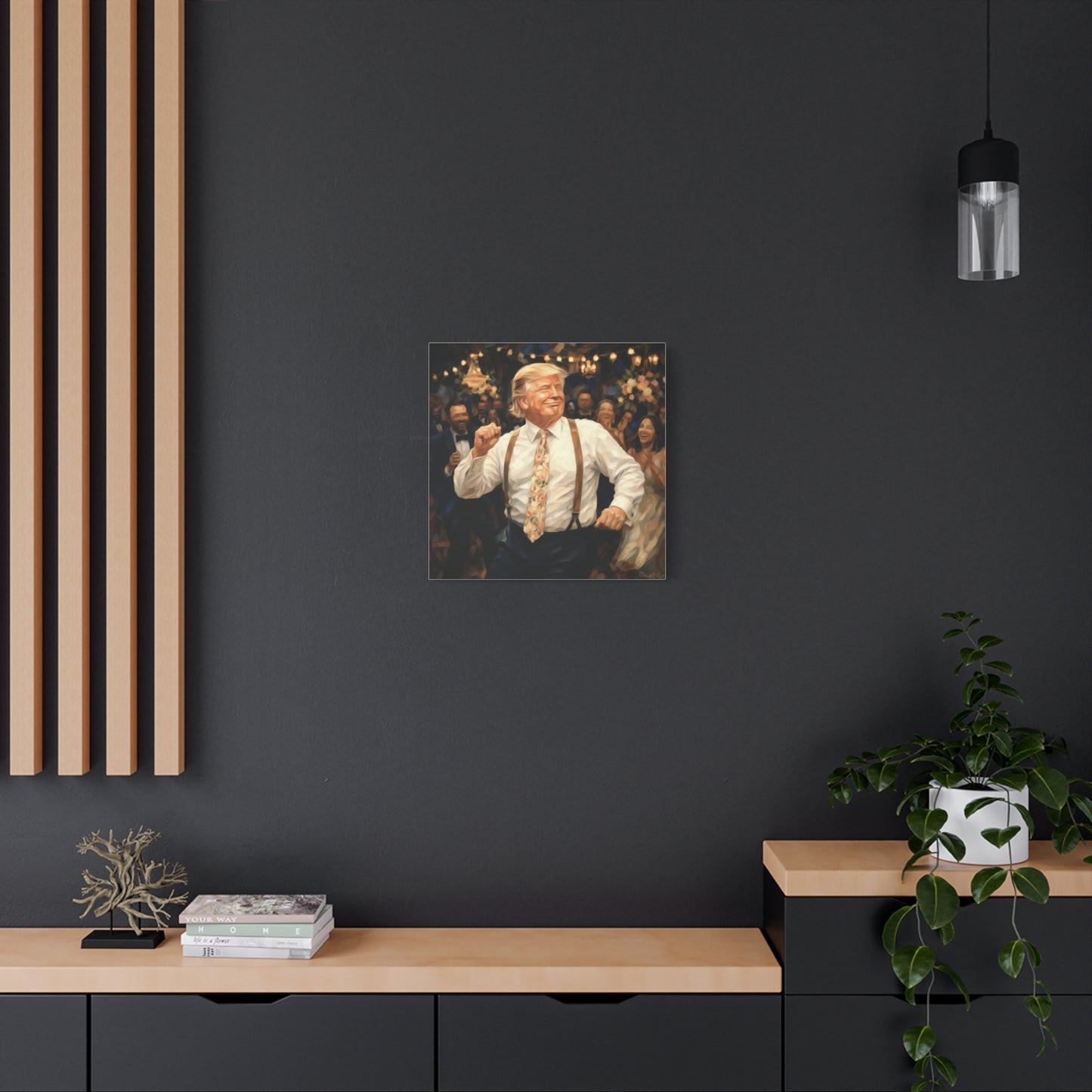 Vintage Festive Trump Dancing Canvas Wall Art