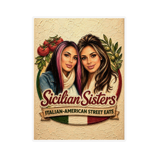 Sicilian Sisters Custom Shape Magnet — Italian-American Street Eats Design