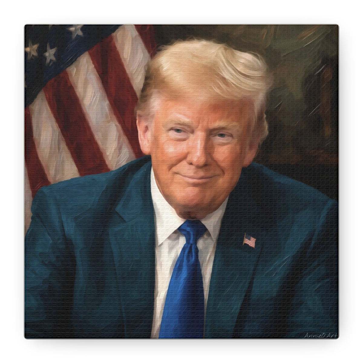 Trump Patriotic Portrait Matte Canvas (Stretched)
