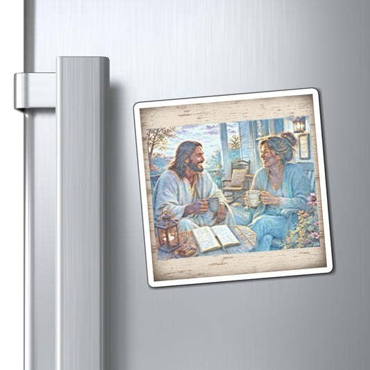 Coffee with Jesus Magnet – ‘Kid Level Learning Magnet’—Inspirational Faith Refrigerator Decor