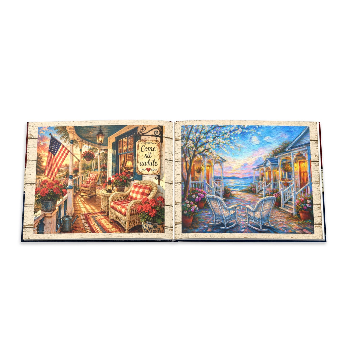 Front Porch America Hardcover Photo Book — Rustic Patriotic Keepsake