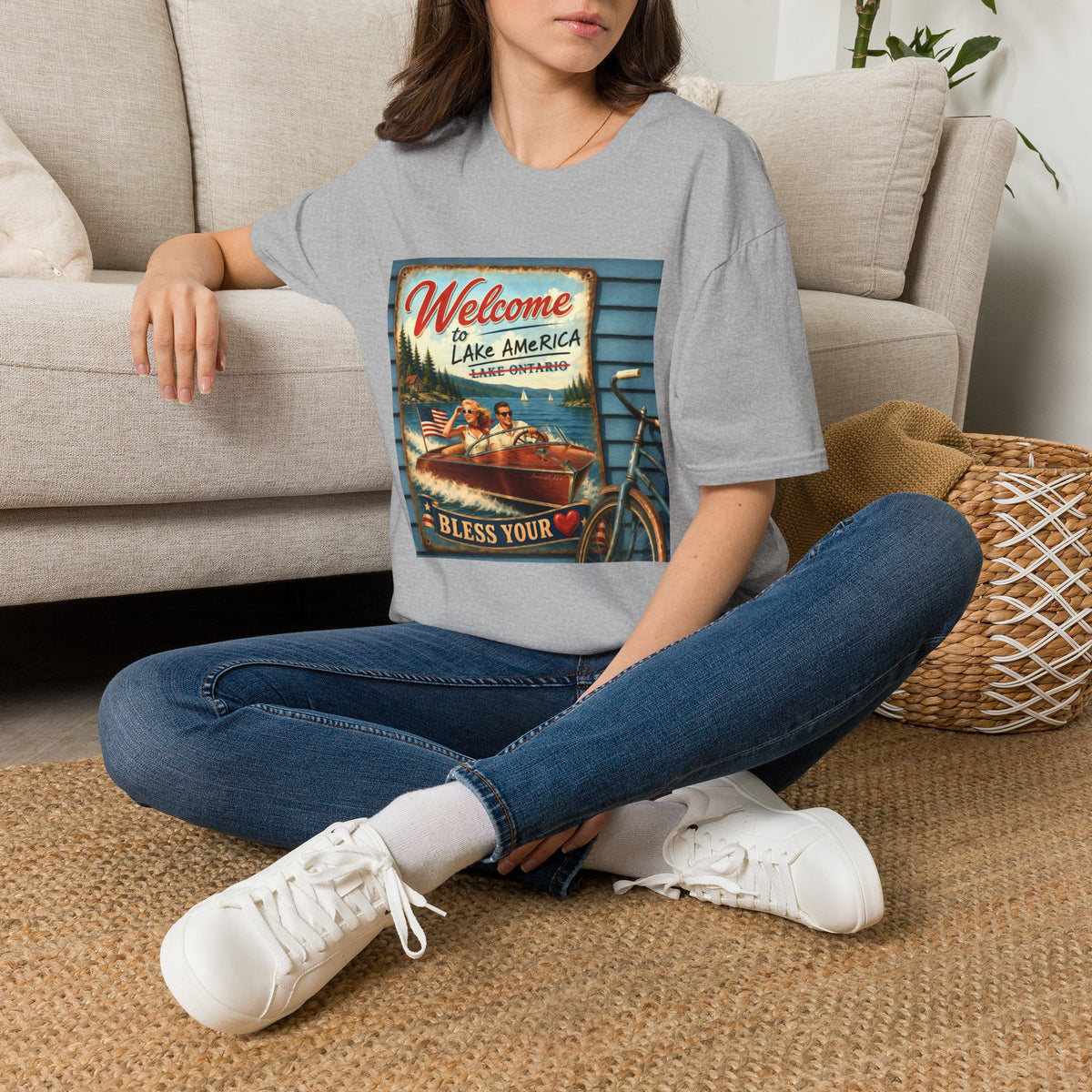 Lake America Welcome T-Shirt — Vintage Lake America Boating Vacation Tee