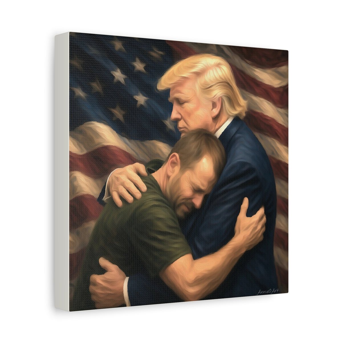 Trump Hug ‘THE LOVE GOES BOTH WAYS’ Canvas Print — Wall Art