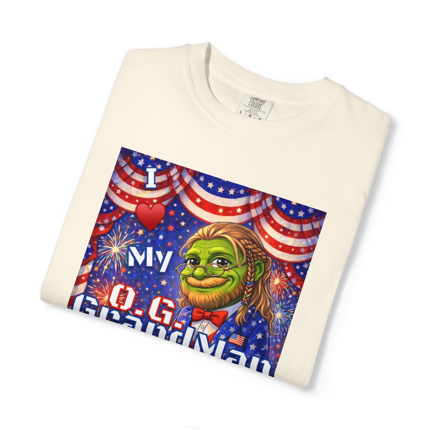Grandpa/GrandMan Keyboard Warriors— "I ♥️ My O.G. GrandMan" Patriotic Pepe Graphic (WWG1WGA)