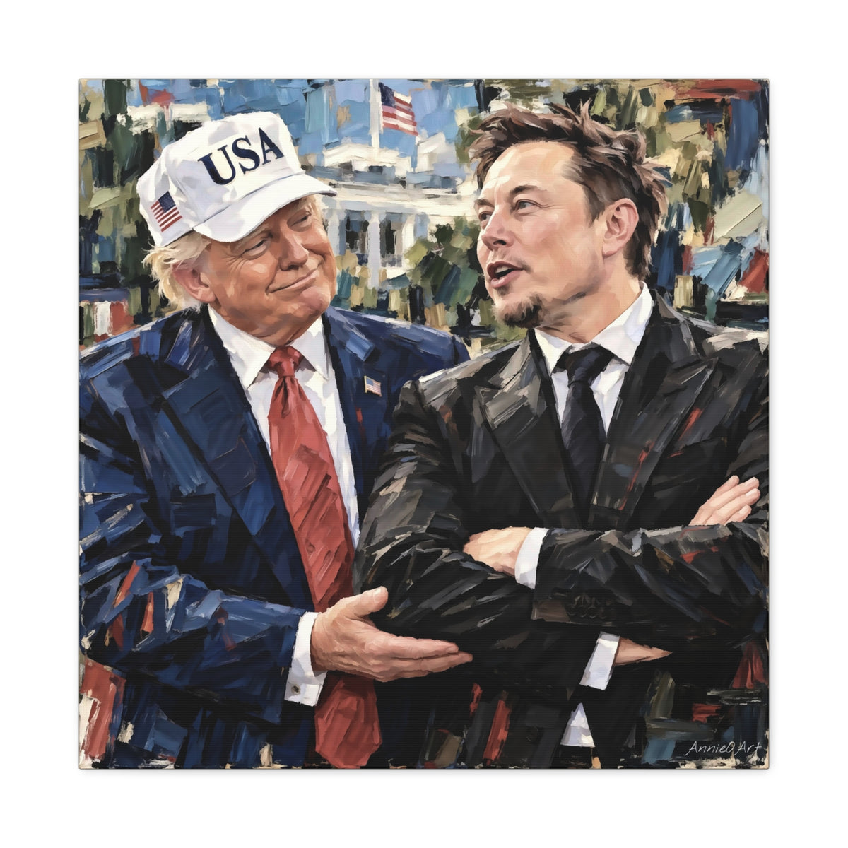 President Trump & Elon Musk Portrait Canvas