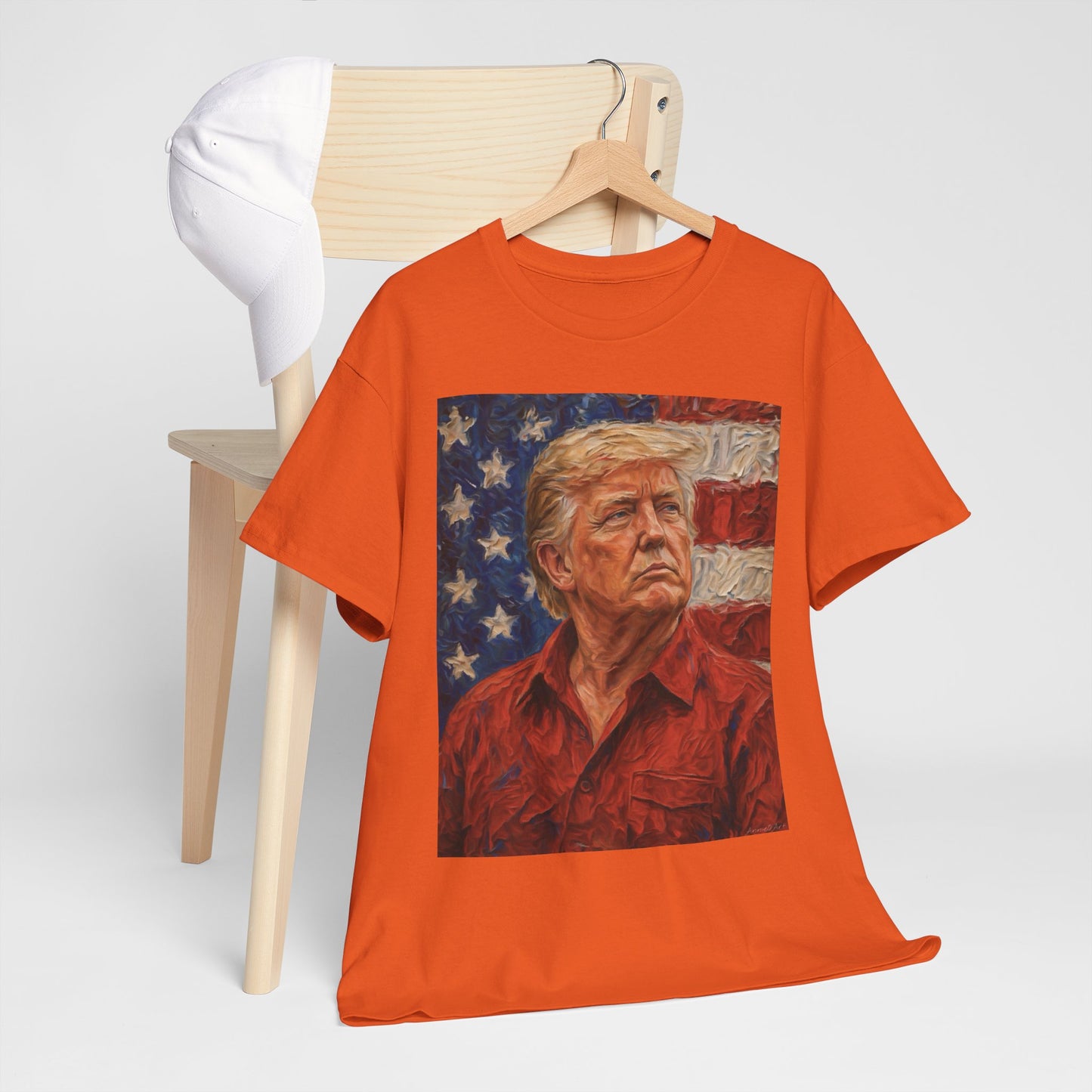 Trump Patriotic Portrait Tee — American Flag Portrait Graphic T-Shirt