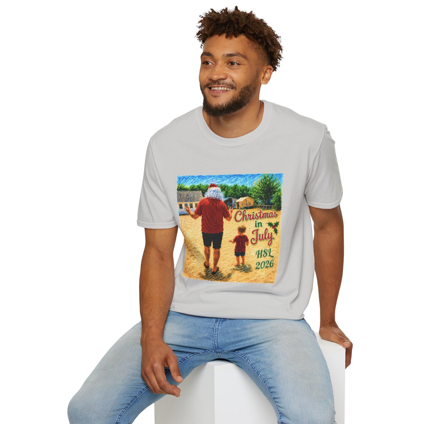 T-Shirt — Christmas in July Santa Beach Graphic Tee